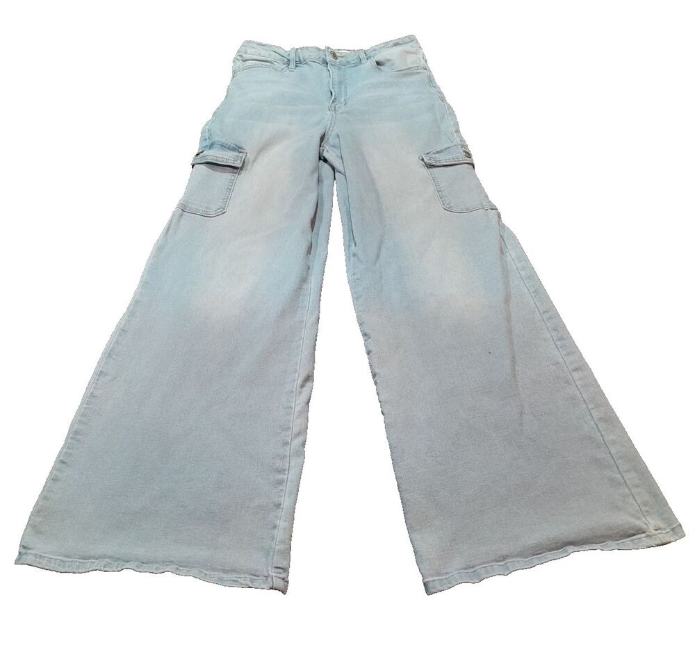 YMI high-rise skater denim jeans juniors 28x31 Wide leg barrel Y2k